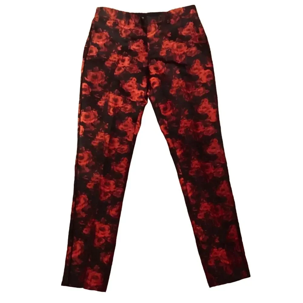 Biarelli Red/Black Rose Peak-Lapel Dinner Tuxedo Set